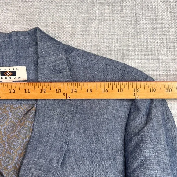 Joseph Abboud Linen Sport Coat Blazer Jacket Men Medium Blue Lightweight Coastal - Picture 10 of 14